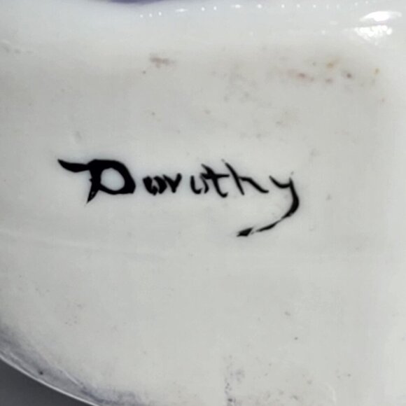 Dutch Ceramic Clog Shoe Figurine Hand Painted Blue & White Windmill - Picture 6 of 12